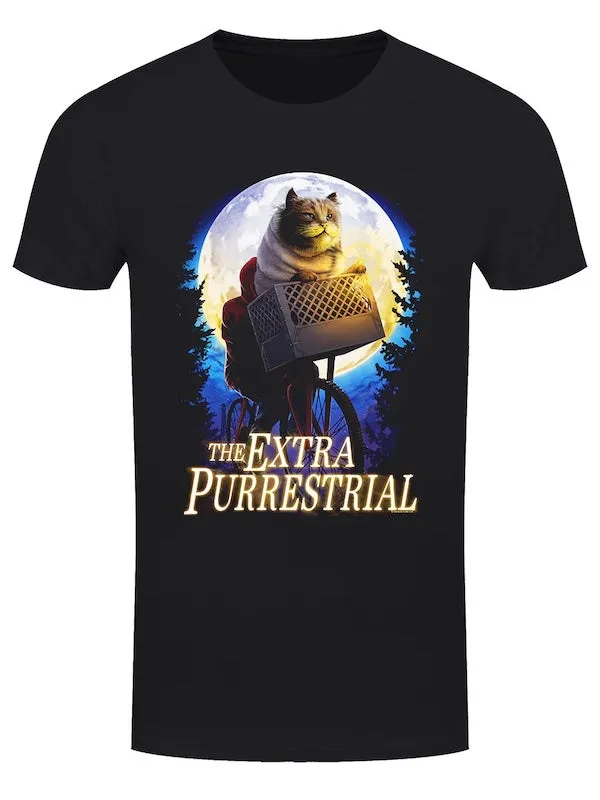 The Extra Purrestral Black Heavyweight Unisex Crewneck T-shirt