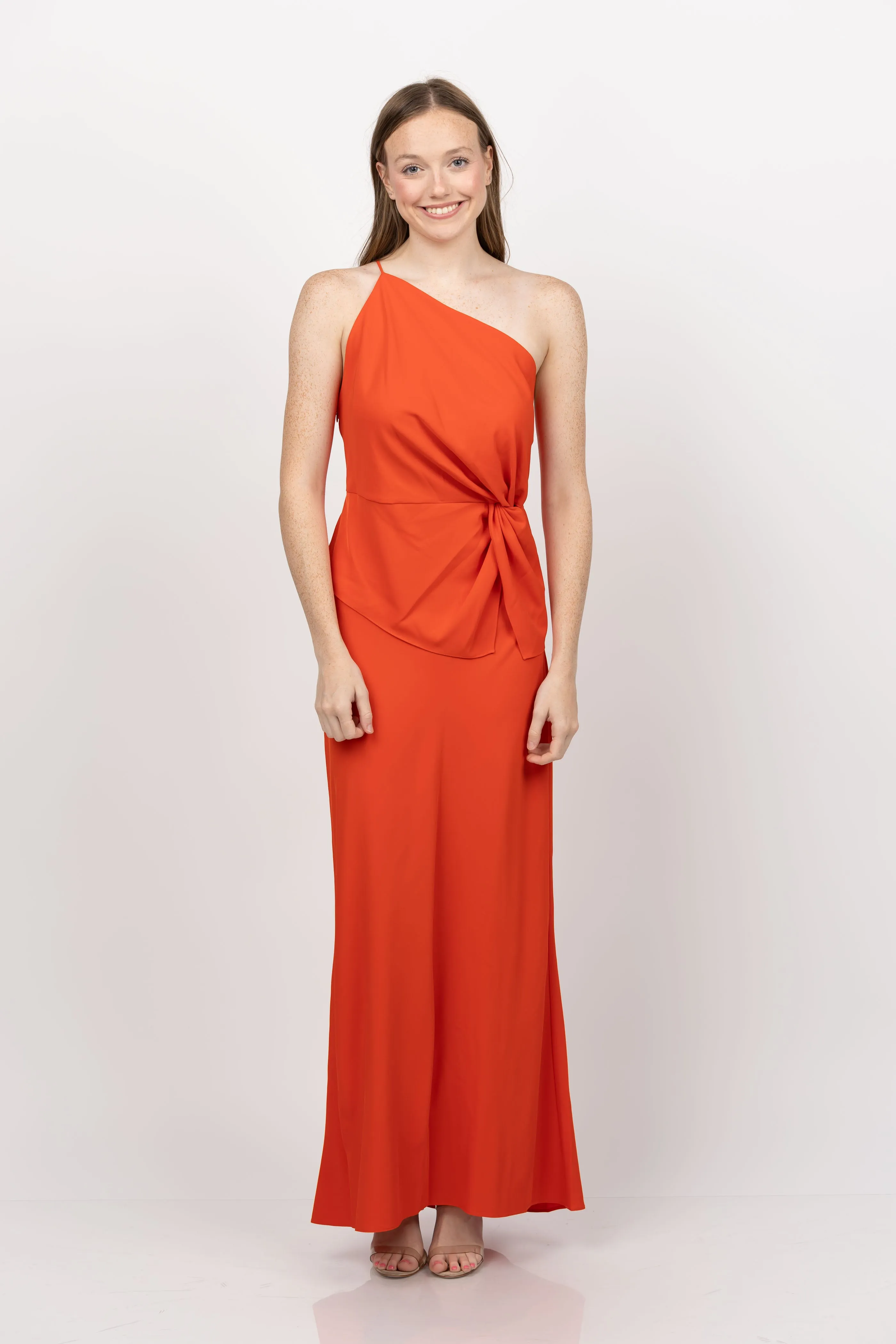 The Sei Crepe Maxi Skirt in Poppy