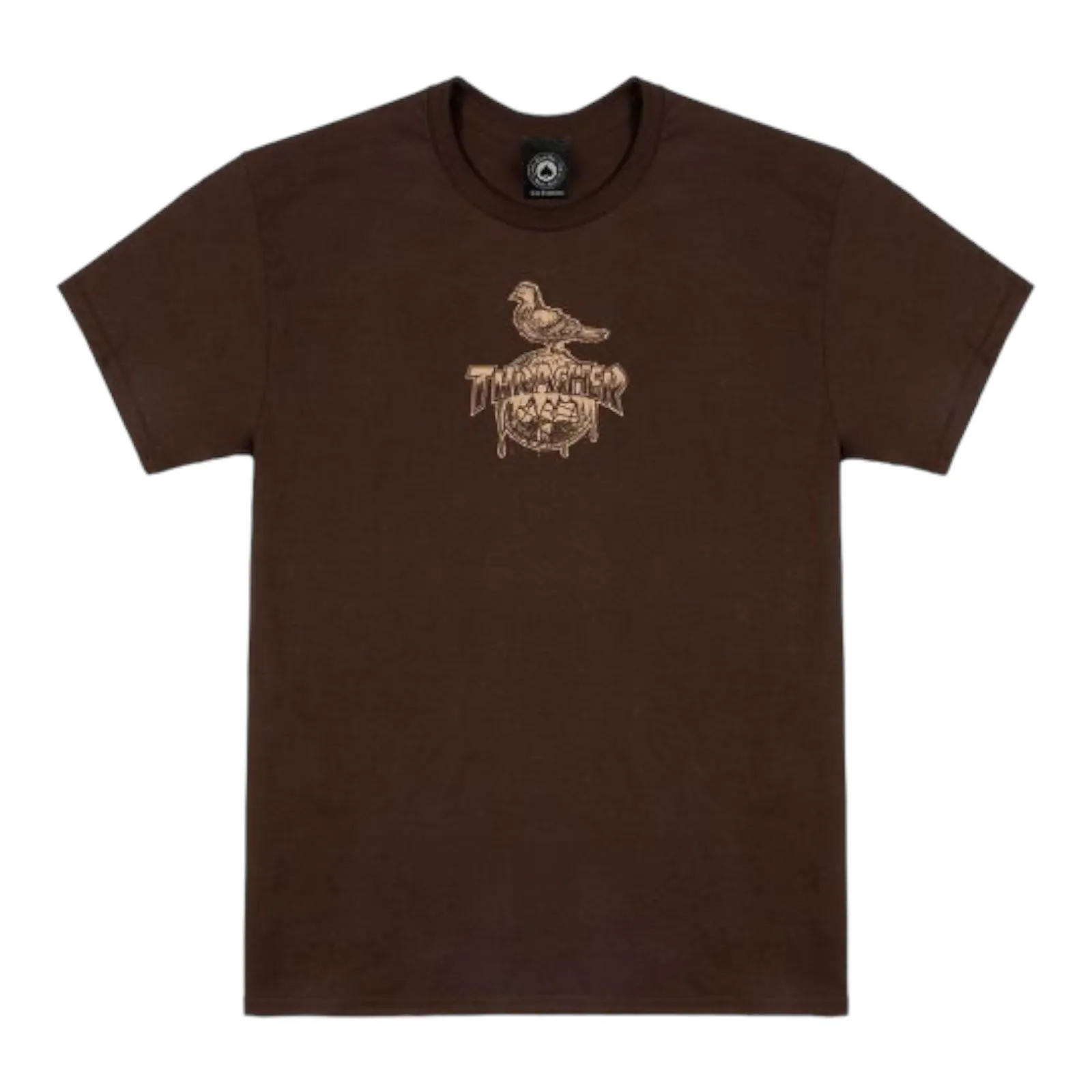 THRASHER X ANTI-HERO COVER THE EARTH SHIRT DARK CHOCOLATE