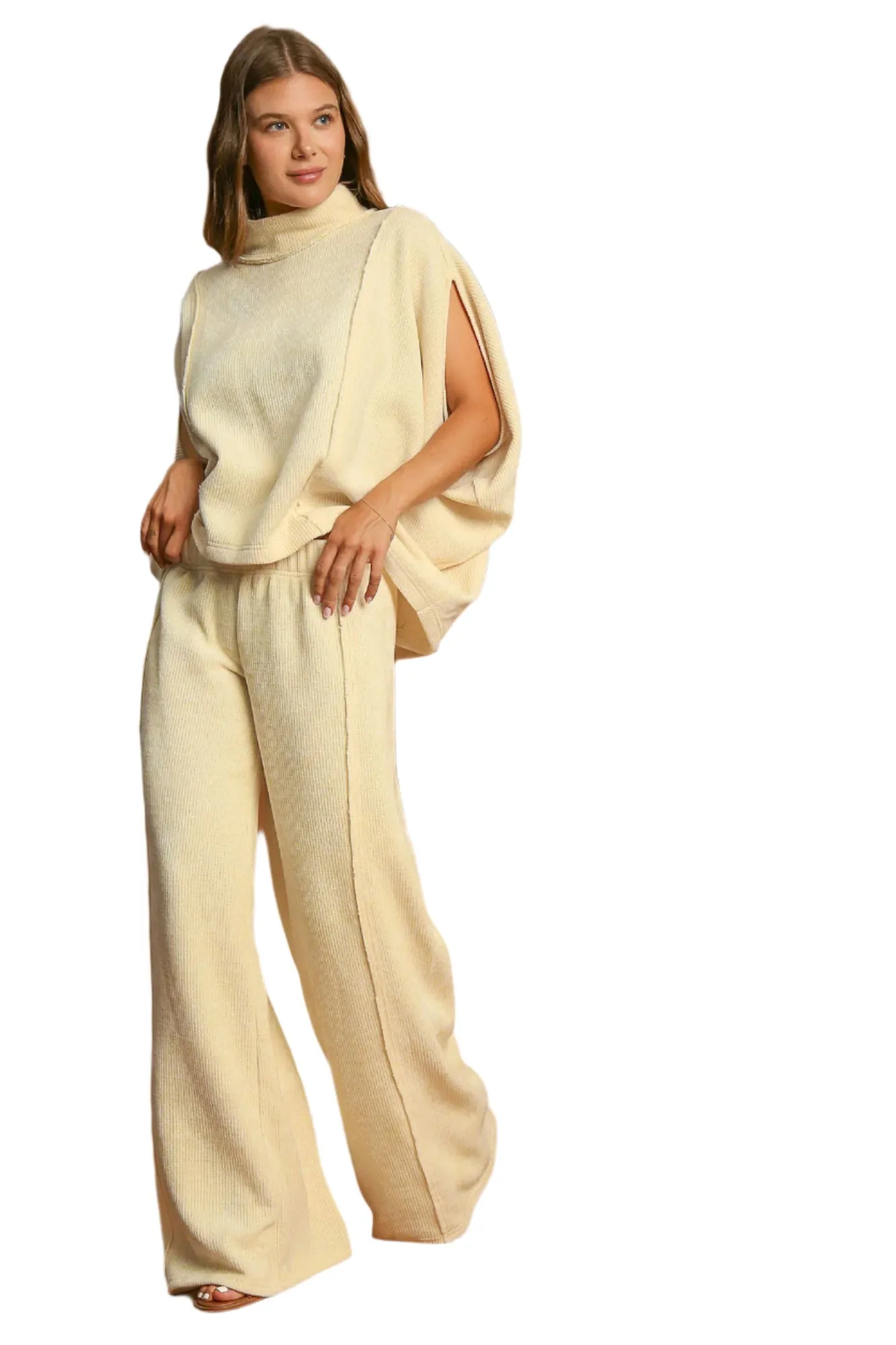 Umgee Elastic Waist Wide Leg Pants