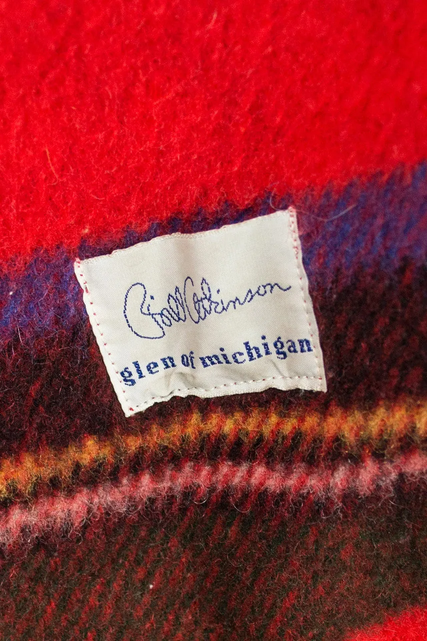 Vintage 1960s coat and scarf Red Plaid Bill Atkinson glen of Michigan SOLD