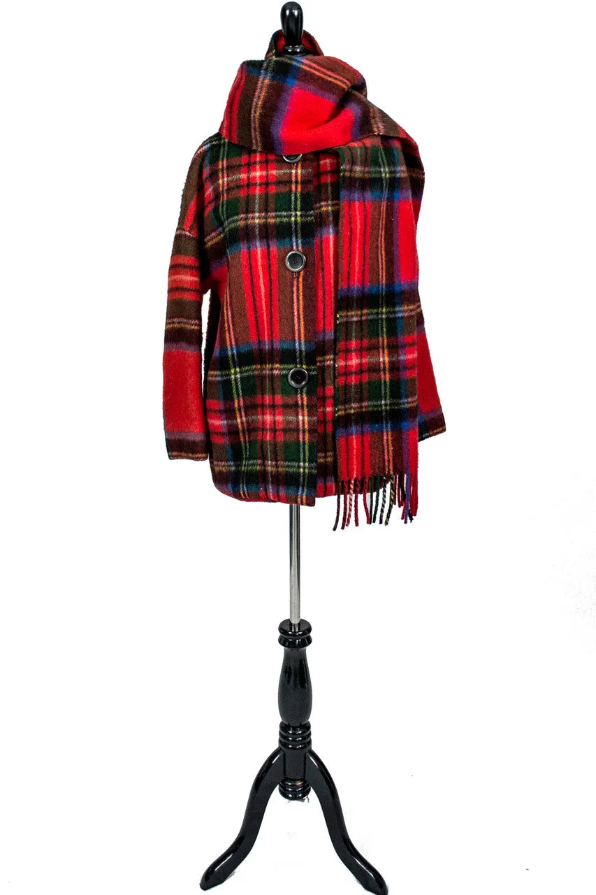 Vintage 1960s coat and scarf Red Plaid Bill Atkinson glen of Michigan SOLD