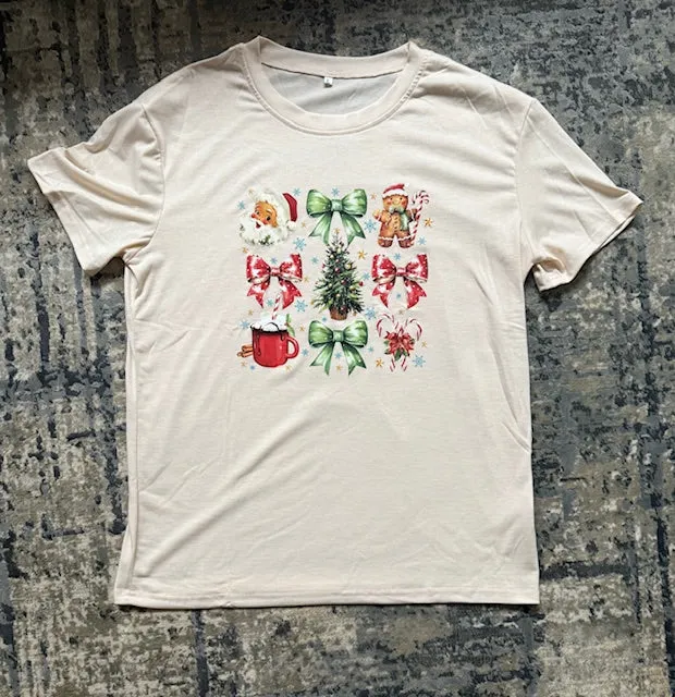 Vintage-Style Christmas Bows Graphic Tee