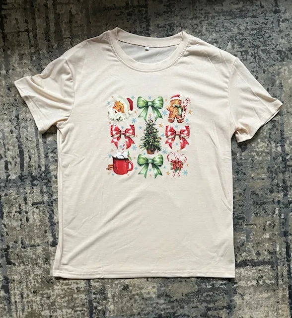 Vintage-Style Christmas Bows Graphic Tee