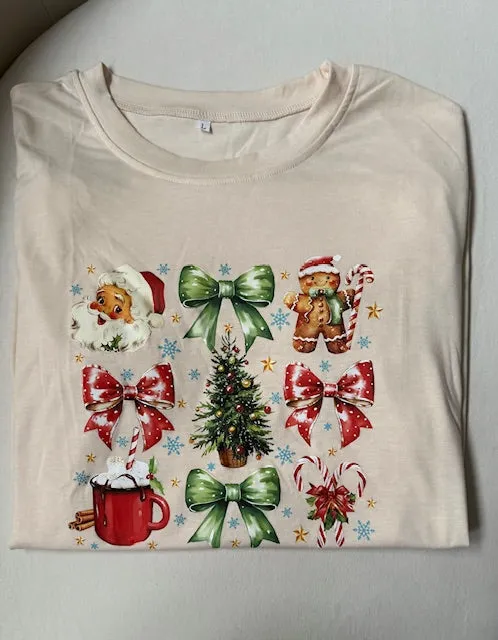 Vintage-Style Christmas Bows Graphic Tee