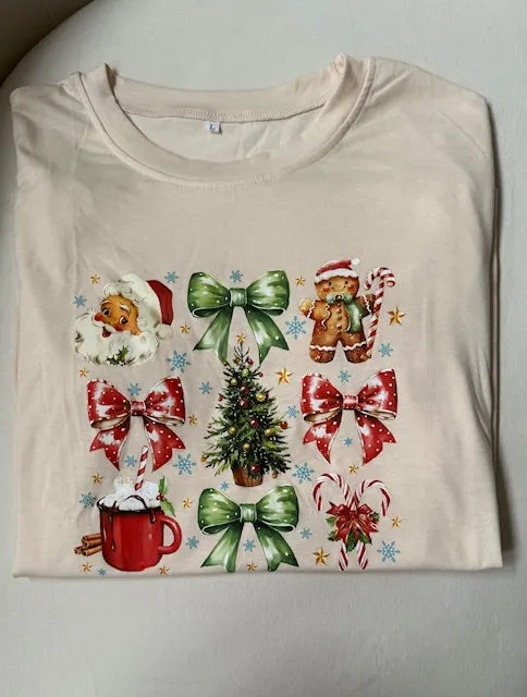 Vintage-Style Christmas Bows Graphic Tee