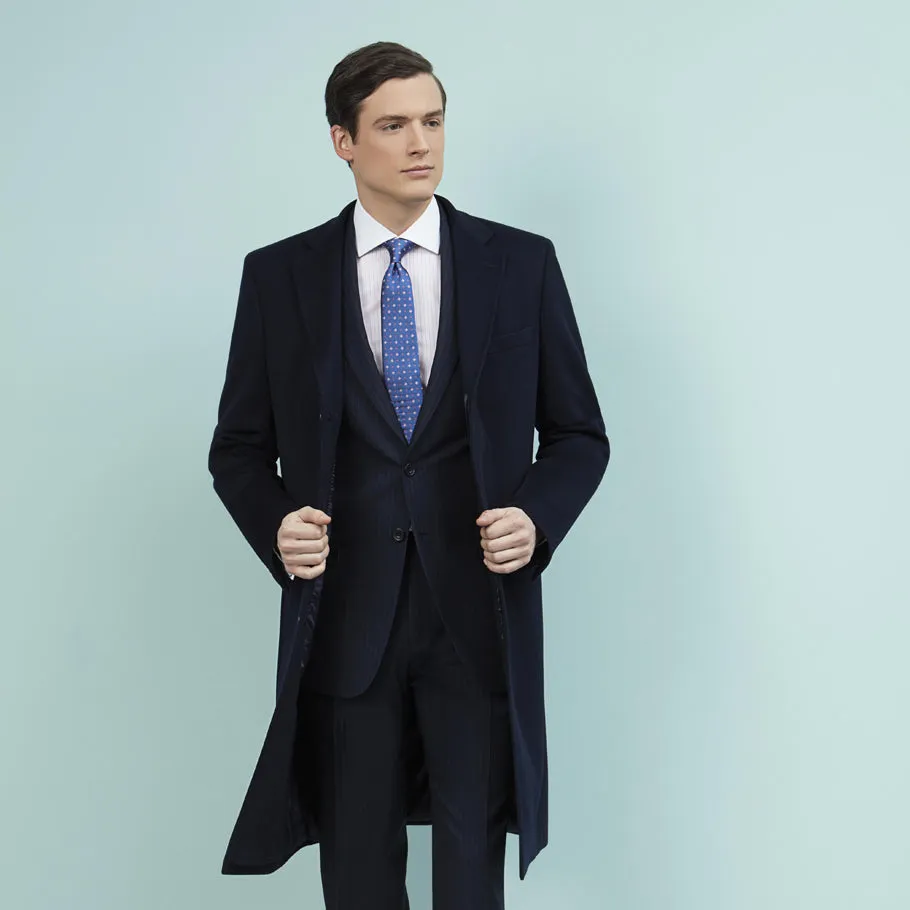 Warrington Navy Wool Cashmere Coat