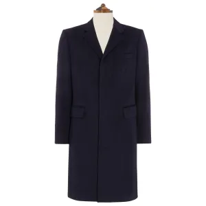 Warrington Navy Wool Cashmere Coat