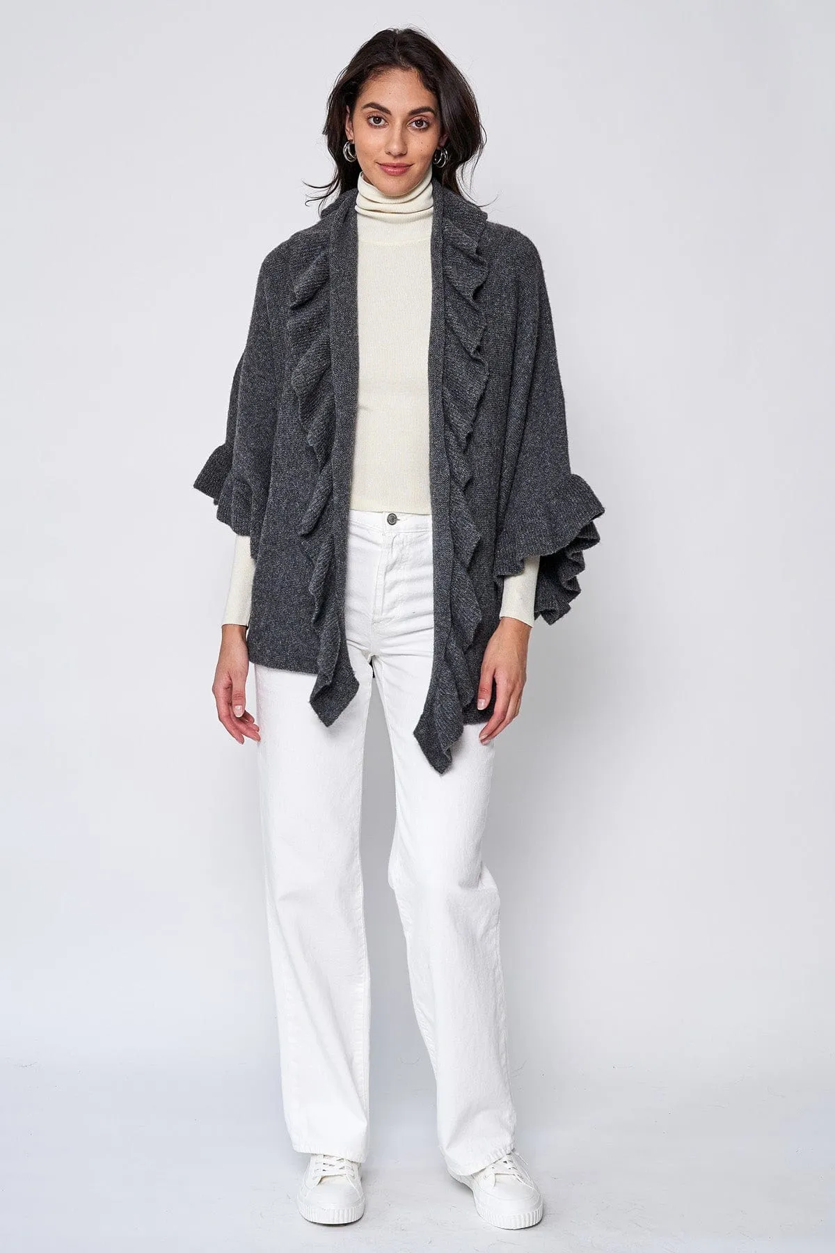 WCC320107 Yolanda Ruffle Knit Cardigan