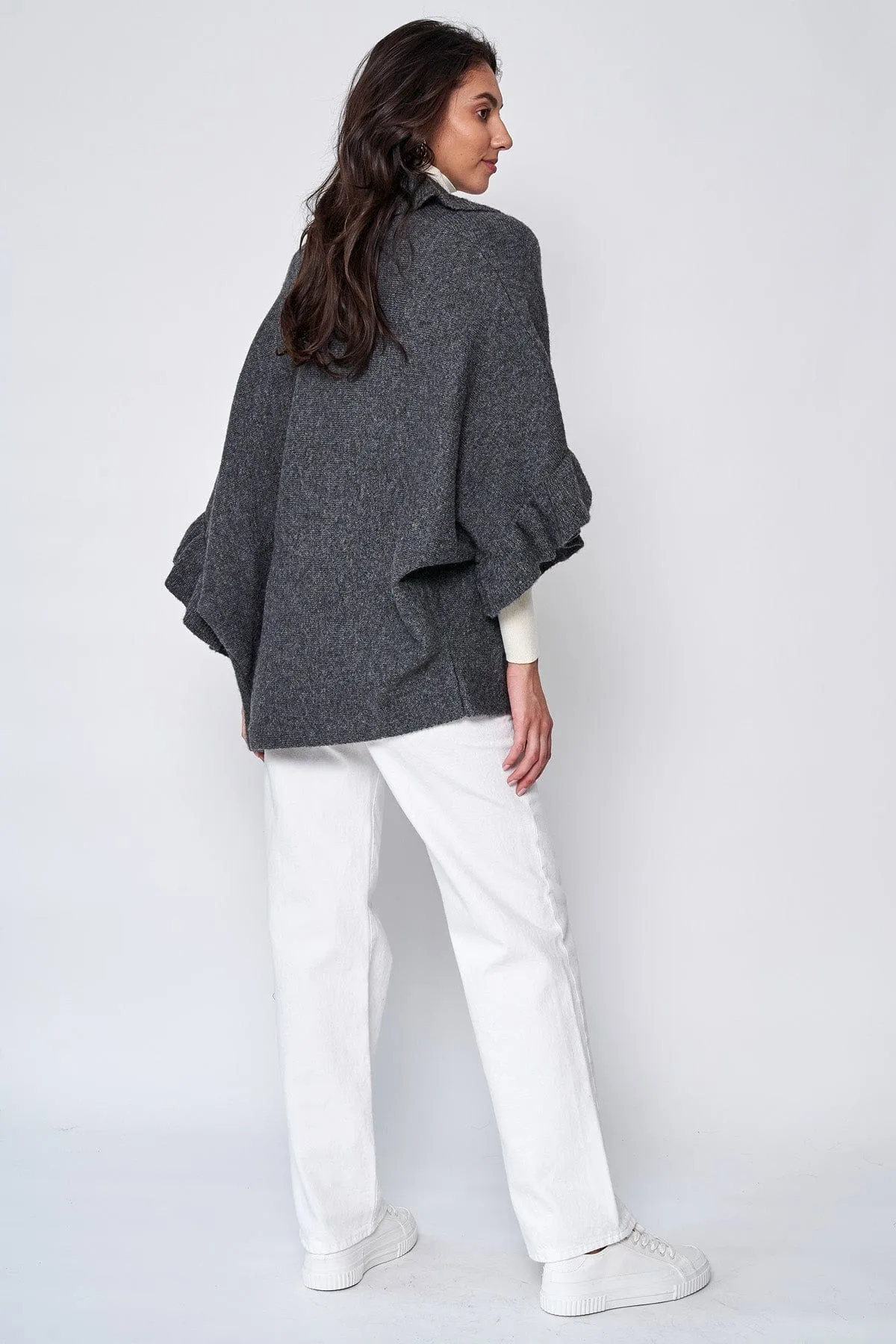 WCC320107 Yolanda Ruffle Knit Cardigan