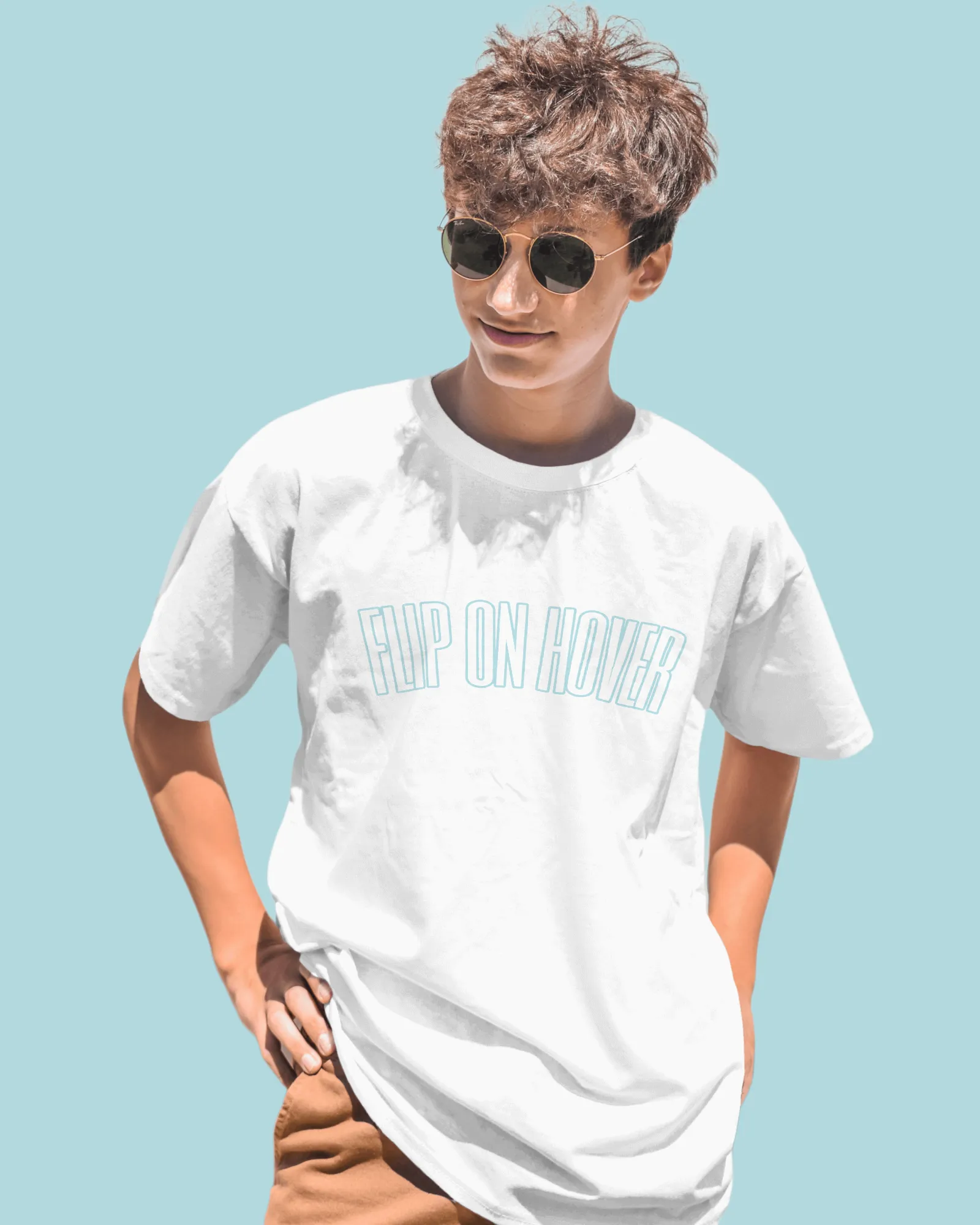 White Oversized Men's Printed T-Shirt