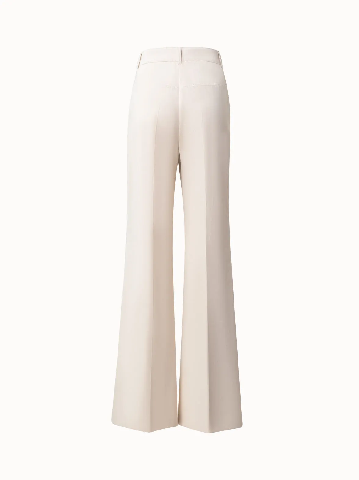 Wide Straight Leg Pants in Cotton Wool Gabardine