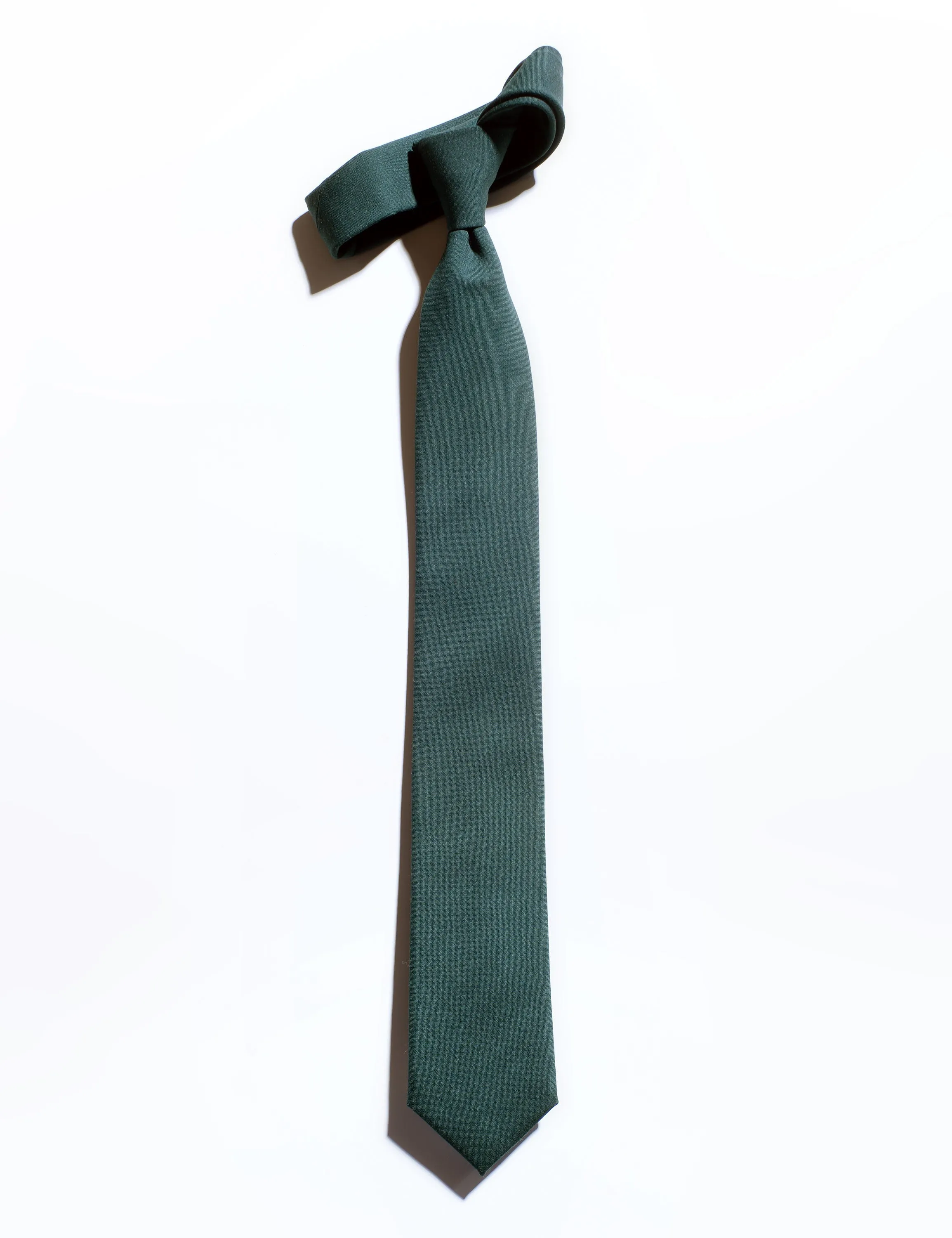 Wool and Mohair Plainweave Tie - Forest Green