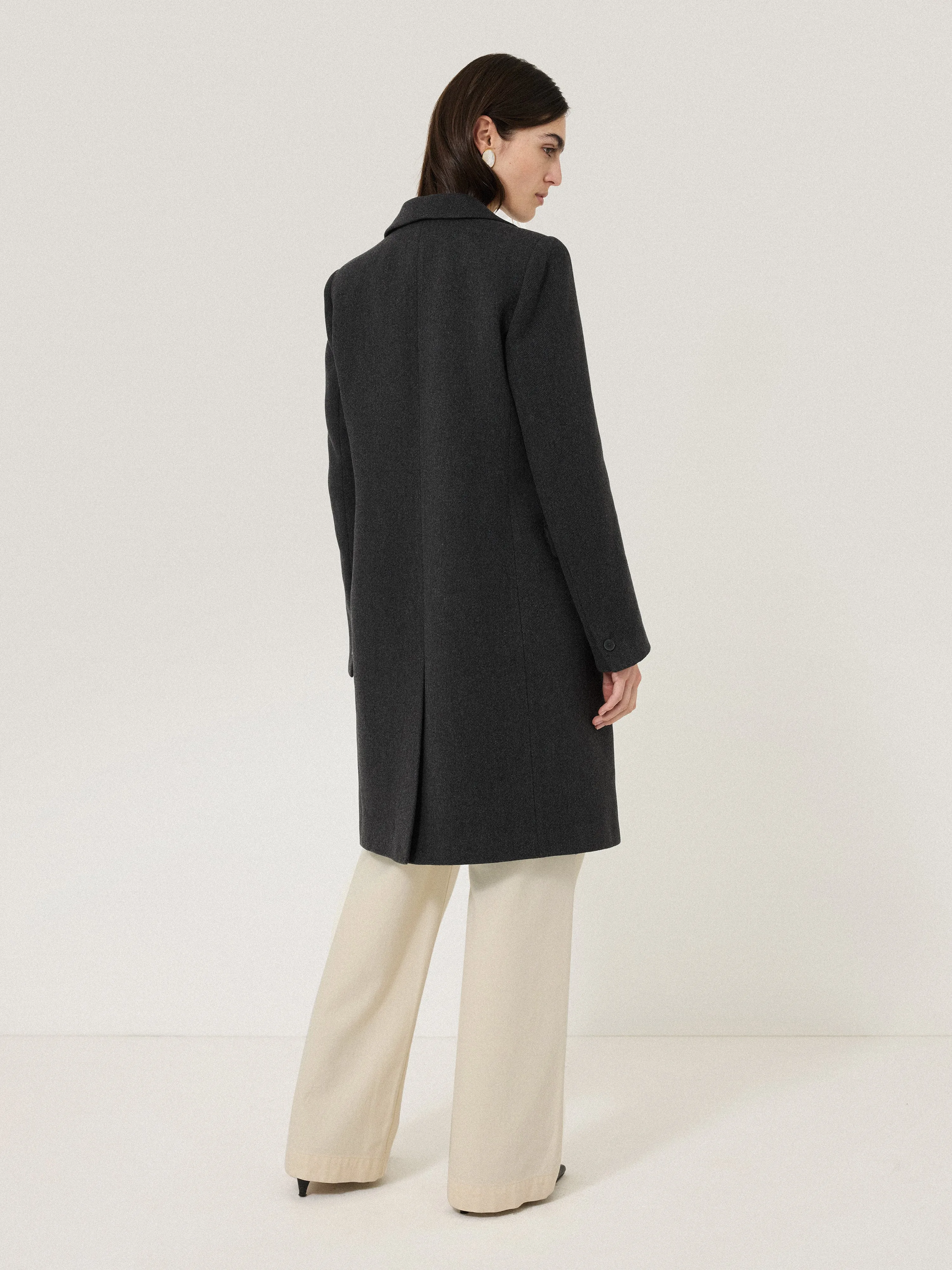 Wool Blend City Coat | Grey