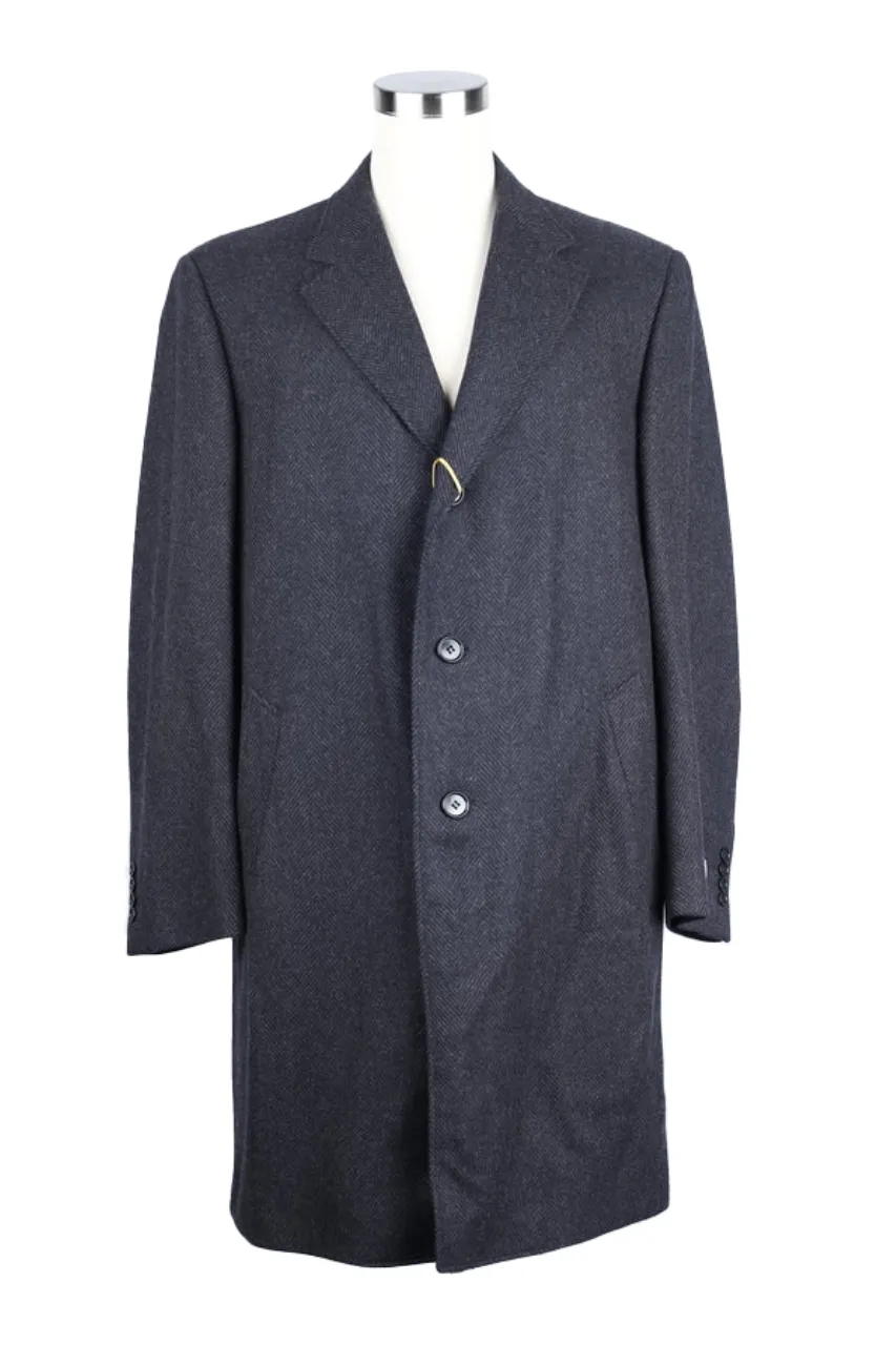 Wool-Cashmere Herringbone Dress Coat