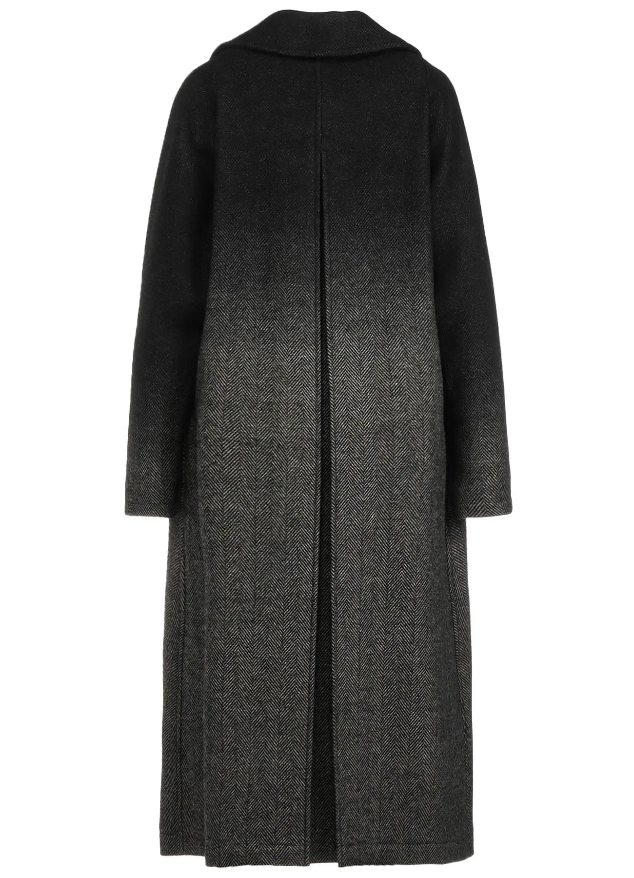 WOOL HERRINGBONE GRADATION LONG COAT