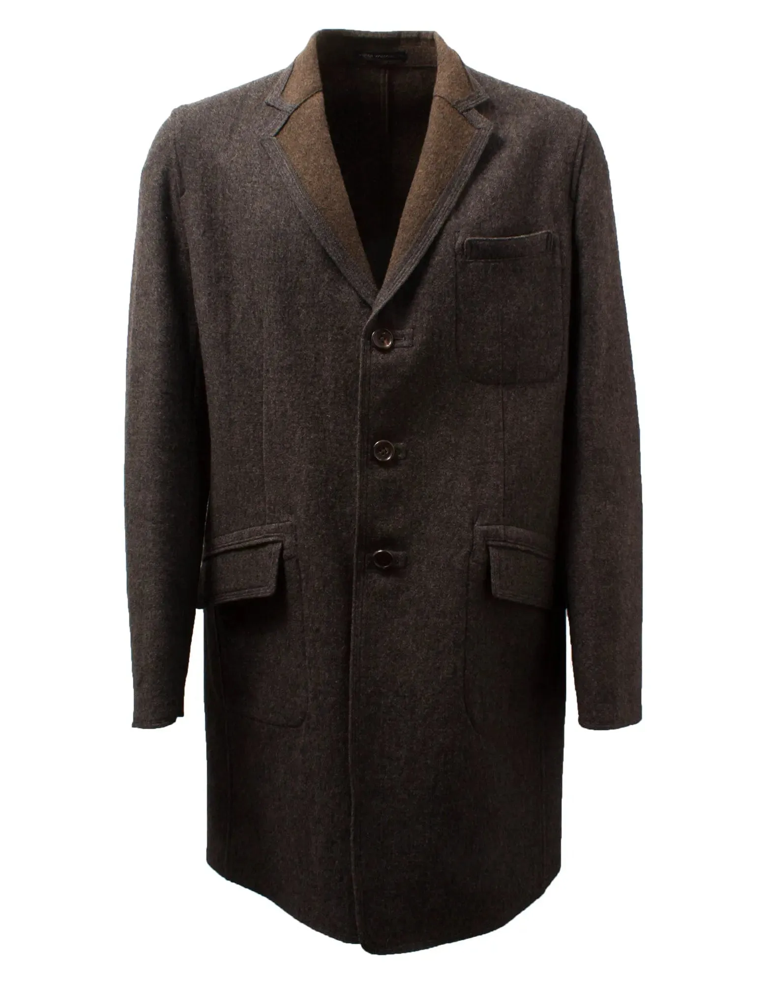 Y's by Yohji Yamamoto 3/4 Length Grey Wool Coat Jacket